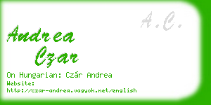 andrea czar business card