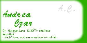 andrea czar business card